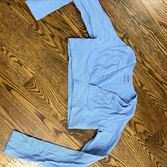 Garage Scarlette plunge v ribbed in blue. Size large - Picture 3 of 4